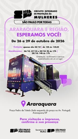 Carreta com atendimento a mulheres fica em Araraquara até dia 29 Carreta com atendimento a mulheres fica em Araraquara até dia 29